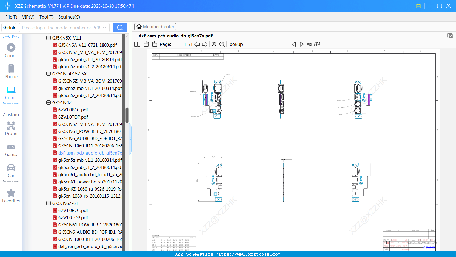 Laptop Mechrevo Dxf_asm_pcb_audio_db_gi5cn7x